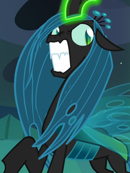 Size: 815x1077 | Tagged: safe, screencap, queen chrysalis, changeling, changeling queen, g4, to where and back again, cropped, female, gritted teeth, magic, solo