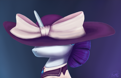 Size: 1600x1029 | Tagged: safe, artist:penny-wren, rarity, g4, ppov, bow, clothes, costume, female, hat, raristocrat, rose dewitt bukater, solo, titanic