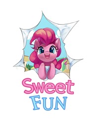 Size: 994x1280 | Tagged: safe, artist:luciferamon, pinkie pie, g4, breaking the fourth wall, cute, diapinkes, female, looking at you, solo