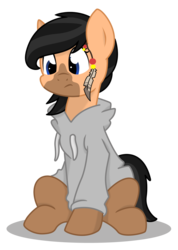 Size: 1200x1683 | Tagged: safe, artist:dragonchaser123, oc, oc only, clothes, hoodie, simple background, solo, spirit feather, transparent background