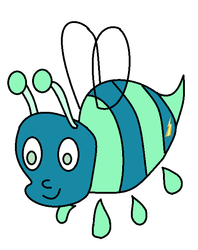 Size: 543x684 | Tagged: safe, sky stinger, bee, insect, g4, top bolt, ambiguous gender, pun, simple background, solo, species swap, white background