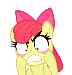 Size: 920x960 | Tagged: artist needed, safe, edit, apple bloom, g4, angry, eyelid pull, faic, female, gritted teeth, rage, simple background, solo, teeth, transparent background, vector, wat