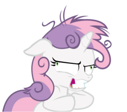 Size: 900x795 | Tagged: artist needed, safe, edit, sweetie belle, pony, unicorn, g4, lesson zero, bipedal, creepy, drugs, faic, female, gritted teeth, insanity, insanity belle, messy mane, meth, psycho belle, simple background, solo, transparent background, vector, wat