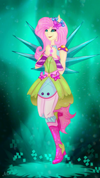 Size: 1500x2666 | Tagged: safe, artist:mirtalimeburst, fluttershy, equestria girls, g4, my little pony equestria girls: legend of everfree, boots, crystal guardian, crystal wings, female, high heel boots, ponied up, solo, wings