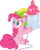 Size: 10021x12438 | Tagged: safe, artist:cyanlightning, pinkie pie, earth pony, pony, g4, the one where pinkie pie knows, .svg available, absurd resolution, baby bottle, balloon, female, simple background, sitting, solo, transparent background, vector