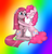 Size: 1586x1648 | Tagged: safe, artist:margo24, pinkie pie, earth pony, pony, g4, duo, grin, hug, pinkamena diane pie, self ponidox, smiling