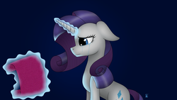 Size: 1920x1080 | Tagged: safe, artist:margo24, rarity, pony, g4, crying, fabric, female, glowing horn, horn, levitation, magic, solo, telekinesis