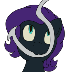 Size: 700x746 | Tagged: artist needed, source needed, safe, edit, oc, oc only, oc:nyx, alicorn, pony, :3, alicorn oc, bait, cute, female, filly, looking up, nom, nyxabetes, recolor, simple background, slit pupils, smiling, solo, transparent background