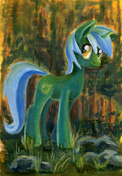 Size: 500x720 | Tagged: safe, artist:maytee, lyra heartstrings, pony, unicorn, g4, acrylic painting, female, solo, traditional art