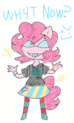 Size: 480x800 | Tagged: safe, pinkie pie, g4, clothes, crossover, female, homestuck, socks, solo, striped socks, terezi pyrope