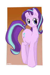 Size: 2000x3000 | Tagged: safe, artist:oliverthepanda, starlight glimmer, pony, unicorn, g4, abstract background, chest fluff, female, high res, smiling, solo