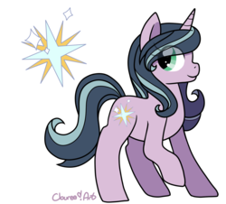 Size: 1461x1323 | Tagged: safe, artist:cloureed, idw, oc, oc only, oc:guiding light, pony, unicorn, next generation, offspring, parent:king sombra, parent:radiant hope, parents:hopebra, simple background, solo, transparent background
