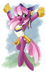 Size: 3300x5100 | Tagged: safe, artist:spiritofthwwolf, cheerilee, earth pony, pony, g4, action pose, armpits, bipedal, bow, cheeribetes, cheerileeder, cheerleader, clothes, cute, female, hair bow, open mouth, pleated skirt, pom pom, skirt, skirt lift, solo