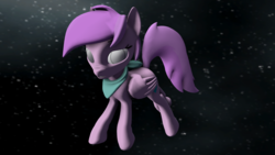 Size: 1920x1080 | Tagged: safe, artist:php39, oc, oc only, oc:halo whooves, pegasus, pony, 3d, alone, clothes, floating, sad, scarf, solo, source filmmaker, space