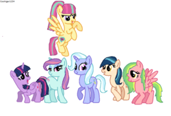 Size: 798x542 | Tagged: safe, artist:diana173076, indigo zap, lemon zest, sci-twi, sour sweet, sugarcoat, sunny flare, twilight sparkle, alicorn, pony, equestria girls, g4, alicornified, equestria girls ponified, ponified, race swap, shadow six, twilight sparkle (alicorn)