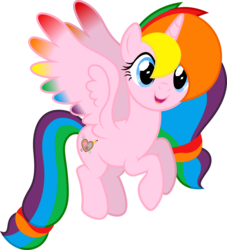 Size: 4533x5000 | Tagged: safe, artist:dashiesparkle, oc, oc only, oc:rainbow splash, alicorn, pony, 2017 community collab, derpibooru community collaboration, absurd resolution, alicorn oc, colored wings, multicolored wings, simple background, solo, transparent background