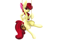 Size: 800x600 | Tagged: safe, artist:elskafox, apple bloom, g4, female, simple background, solo, swing, transparent background