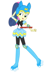 Size: 752x1063 | Tagged: safe, artist:jucamovi1992, bon bon, sweetie drops, equestria girls, g4, my little pony equestria girls: friendship games, female, roller skates, simple background, solo, transparent background