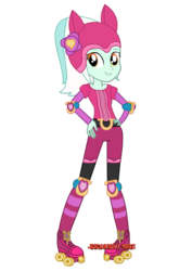 Size: 752x1063 | Tagged: safe, artist:jucamovi1992, lyra heartstrings, equestria girls, g4, my little pony equestria girls: friendship games, female, hand on hip, roller skates, simple background, solo, transparent background