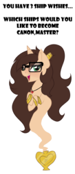 Size: 1000x2300 | Tagged: safe, artist:drawing-heart, oc, oc only, oc:drawing heart, genie, genie pony, shipper on deck, simple background, solo, transparent background