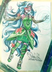 Size: 2268x3173 | Tagged: safe, artist:daleeny, gaea everfree, gloriosa daisy, equestria girls, g4, my little pony equestria girls: legend of everfree, female, high res, magical geodes, solo, traditional art