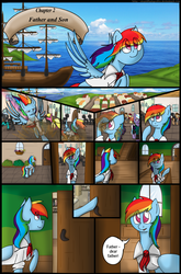 Size: 1280x1944 | Tagged: safe, artist:stuflox, cherry berry, doctor whooves, rainbow dash, time turner, oc, pony, comic:the count of monte rainbow, the count of monte rainbow, g4, clothes, comic, flying, male, rainbow dantes, ship, stallion, the count of monte cristo