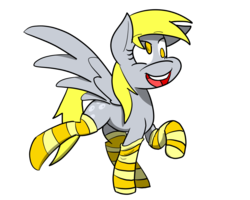 Size: 1000x800 | Tagged: safe, artist:dark-kisame, derpy hooves, pegasus, pony, g4, clothes, female, mare, open mouth, simple background, socks, solo, spread wings, striped socks, transparent background