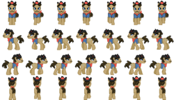 Size: 448x256 | Tagged: safe, artist:blackliquidsrw, sheriff silverstar, g4, hat, male, rpg, rpg maker, rpg maker vx ace, simple background, solo, sprite, sprite sheet, walking, white background