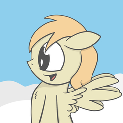 Size: 1200x1200 | Tagged: safe, artist:nodepoint, derpibooru exclusive, oc, oc only, pegasus, pony, bipedal, floppy ears, open mouth, solo, spread wings