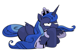 Size: 1200x800 | Tagged: source needed, safe, artist:andypriceart, idw, princess luna, g4, angry, female, simple background, solo, transparent background, unamused
