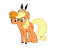 Size: 707x624 | Tagged: source needed, useless source url, safe, applejack, little strongheart, bison, buffalo, earth pony, pony, g4, conjoined, fusion, two heads, what has science done