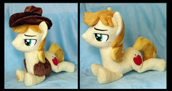 Size: 1024x539 | Tagged: safe, artist:appledew, braeburn, earth pony, pony, g4, irl, photo, plushie, solo