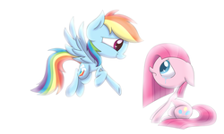 Size: 3657x2194 | Tagged: safe, artist:supercoco142, pinkie pie, rainbow dash, g4, crying, high res, pinkamena diane pie, sad