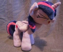 Size: 1000x823 | Tagged: safe, artist:hipsterowlet, twilight sparkle, alicorn, pony, g4, eyes closed, female, flutteryay, irl, mare, open mouth, photo, plushie, solo, twilight sparkle (alicorn), yay