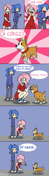 Size: 1247x4423 | Tagged: safe, artist:kprovido, fluttershy, princess luna, corgi, dog, human, g4, :p, clothes, comic, converse, cute, dialogue, dog treat, dress, eyes closed, eyes on the prize, frown, hammerspace hair, humanized, phone, ponytail, s1 luna, shoes, shyabetes, smartphone, smiling, sneakers, squatting, surprised, tail wag, tongue out, unamused, wide eyes