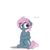 Size: 1280x1280 | Tagged: safe, artist:victoreach, oc, oc only, oc:juicy dream, pony, ..., :t, floppy ears, haunches, legally blonde, looking away, scrunchy face, shadow, simple background, solo, white background