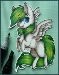 Size: 1432x1796 | Tagged: safe, artist:tay-niko-yanuciq, oc, oc only, oc:kiwi blaze, solo, traditional art