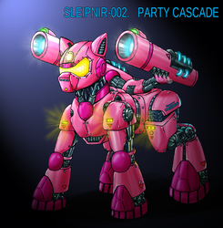 Size: 800x815 | Tagged: safe, artist:aprion, pinkie pie, g4, crossover, implied minuette, implied pinkie pie, implied vinyl scratch, jaeger, jaeger pony, jaegerfied, mecha, pacific rim