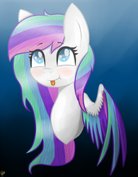 Size: 568x727 | Tagged: safe, artist:derpymuffins12, oc, oc only, oc:starburst, pony, solo, tongue out