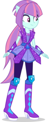 Size: 2388x6000 | Tagged: safe, artist:limedazzle, edit, part of a set, vector edit, rarity, sunny flare, equestria girls, g4, my little pony equestria girls: legend of everfree, alternate universe, boots, clothes, clothes swap, comments locked down, crystal guardian, female, high heel boots, high res, jewelry, legs, pants, ponied up, ponytail, request, shadow, show accurate, simple background, smiling, solo, transparent background, vector