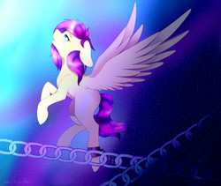 Size: 3555x3000 | Tagged: safe, artist:itsizzybel, oc, oc only, pegasus, pony, chains, crying, female, high res, mare, solo