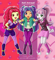 Size: 1101x1200 | Tagged: safe, artist:uotapo, adagio dazzle, apple bloom, aria blaze, scootaloo, sonata dusk, sweetie belle, human, equestria girls, g4, adagio dazzle's boots, adorabloom, aria blaze's boots, blushing, boots, clothes, clothes swap, colored pupils, cosplay, cute, cutealoo, cutie mark, cutie mark crusaders, cutie mark cuties, diasweetes, fall formal, fall formal princess competition, female, high heel boots, high heels, jewelry, leggings, looking at you, microphone, necklace, one eye closed, open mouth, pants, pigtails, ponytail, shoes, skirt, socks, sonata dusk's boots, sweet dreams fuel, the cmc's cutie marks, the dazzlings, trio, twintails, uotapo is trying to murder us, uotapo will kill us all, weapons-grade cute, wig, wink