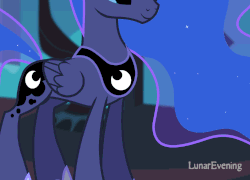 Size: 1268x911 | Tagged: safe, artist:lunarevening, princess luna, g4, animated, blinking, cute, female, gif, lunabetes, smiling, solo, standing
