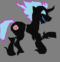 Size: 587x615 | Tagged: safe, artist:brony96, oc, oc only, oc:bizarre enigma, antagonist, mane of fire, ms paint, solo