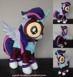 Size: 1280x1357 | Tagged: safe, artist:agatrix, twilight sparkle, alicorn, pony, g4, power ponies (episode), irl, masked matter-horn costume, photo, plushie, power ponies, solo, twilight sparkle (alicorn)