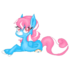 Size: 375x365 | Tagged: safe, artist:angrymurloc, oc, oc only, oc:frosted kiss, pegasus, pony, donut, food, pixel art, solo