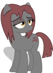Size: 749x1024 | Tagged: safe, oc, oc only, oc:veronika, earth pony, pony, female, lidded eyes, mare, sad, shadow, simple background, solo, soviet, transparent background, vector