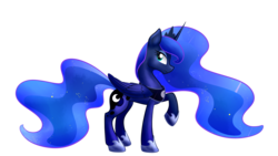 Size: 4000x2250 | Tagged: safe, artist:strangerdragos, princess luna, g4, female, raised hoof, simple background, solo, transparent background