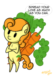 Size: 1038x1470 | Tagged: safe, artist:zsparkonequus, carrot top, golden harvest, pony, g4, bipedal, cutie mark background, female, simple background, solo, transparent background