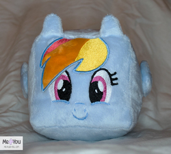 Size: 1200x1081 | Tagged: safe, artist:meplushyou, rainbow dash, g4, cube, irl, photo, plushie, solo